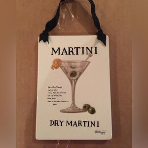 Martini plaque….3” by 5”.  Pottery